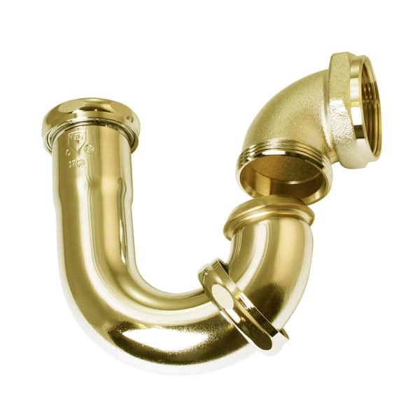 Westbrass 1-1/2 in. Brass LA Code P- Trap, Polished Brass
