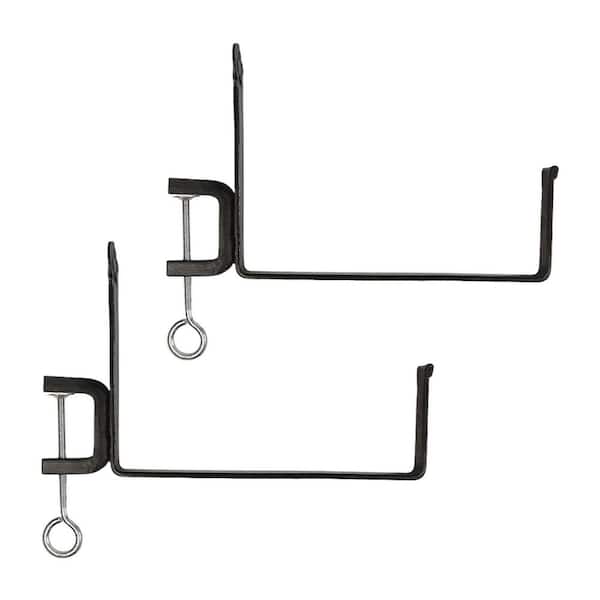 Achla Designs Achla Designs Pair of Iron Clamp-On Flower Box Brackets, 10 in. Wide, Black Powder Coat Finish