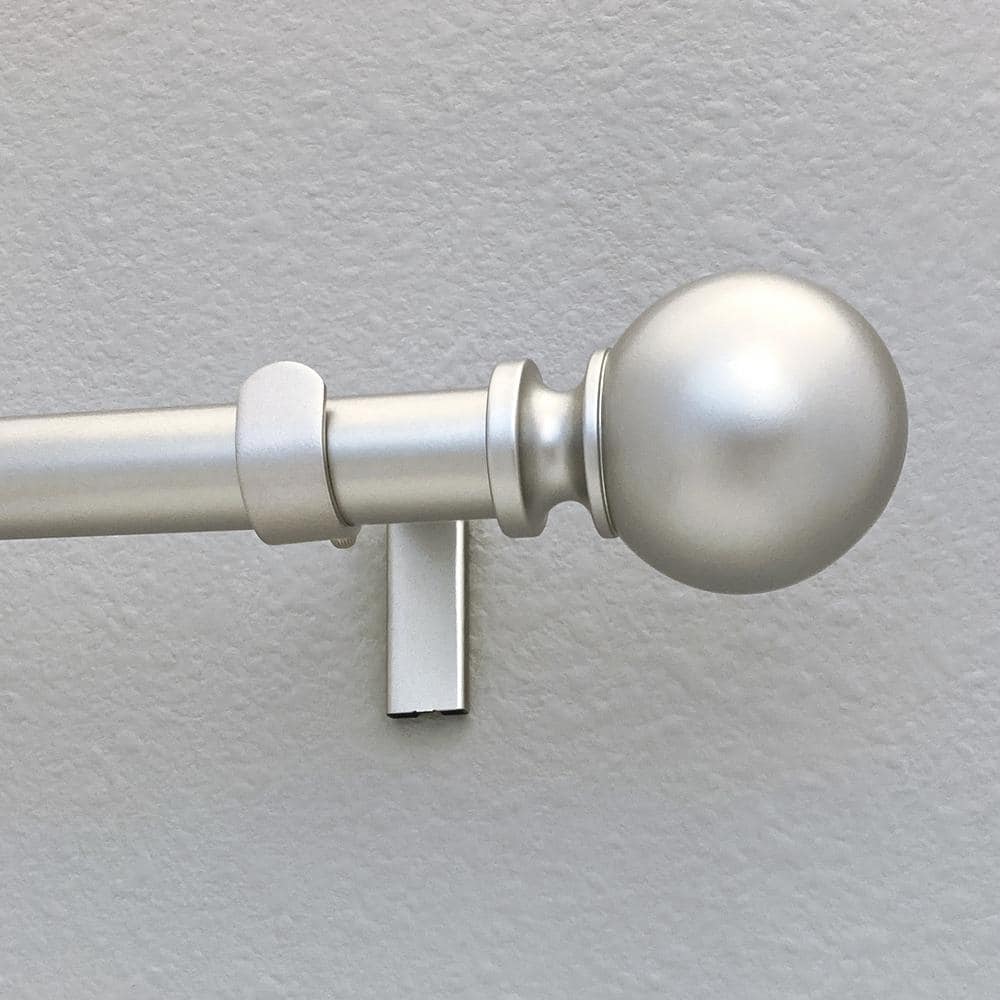 Adjustable Nickel Curtain Rod with Finial 36-72 Inches