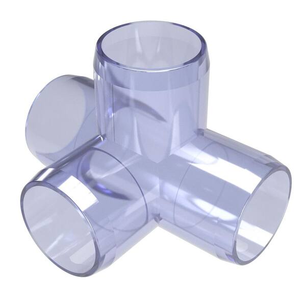 Formufit 1/2 in. Furniture Grade PVC 4-Way Tee in Clear