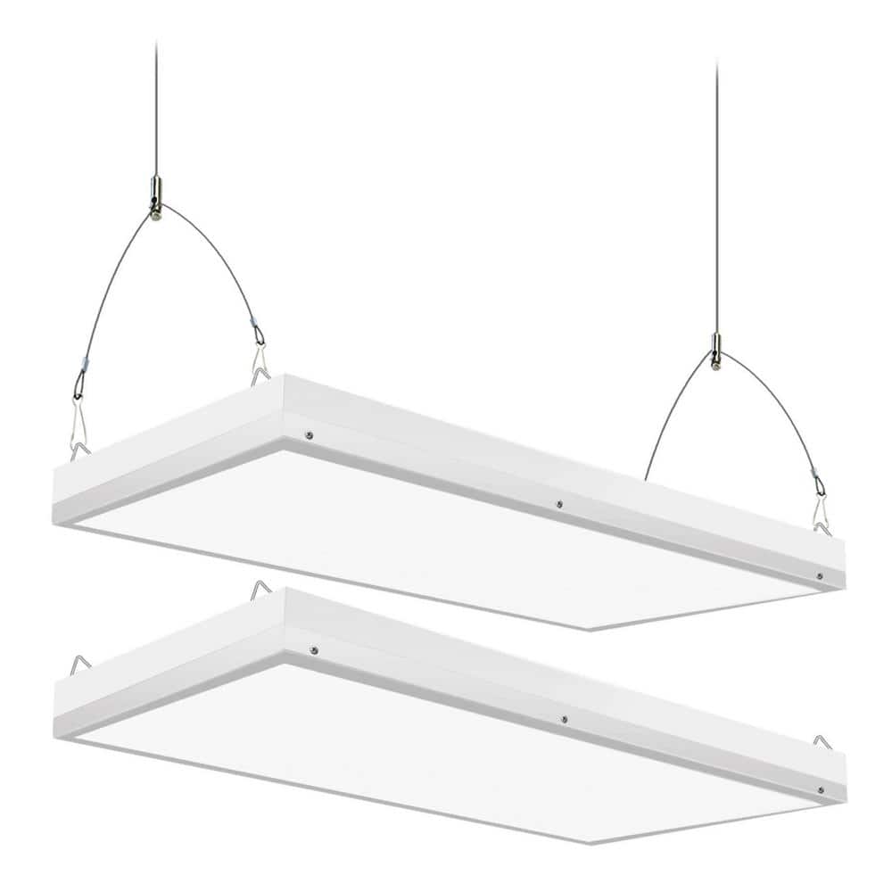 2FT. 500-Watt Equivalent Integrated LED White High Bay Shop Light, 5000K Li
