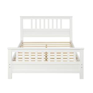 Details about   Twin Size Wood Platform Bed  Frame With Headboard and Footboard W/ Slats Support 