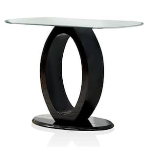 Babb 47.25 in. Black Specialty Oval Glass Console Table