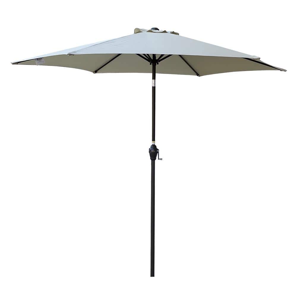 9 ft. Outdoor Patio Market Umbrella, Sun Shade with 6 Ribs Umbrella Crank f