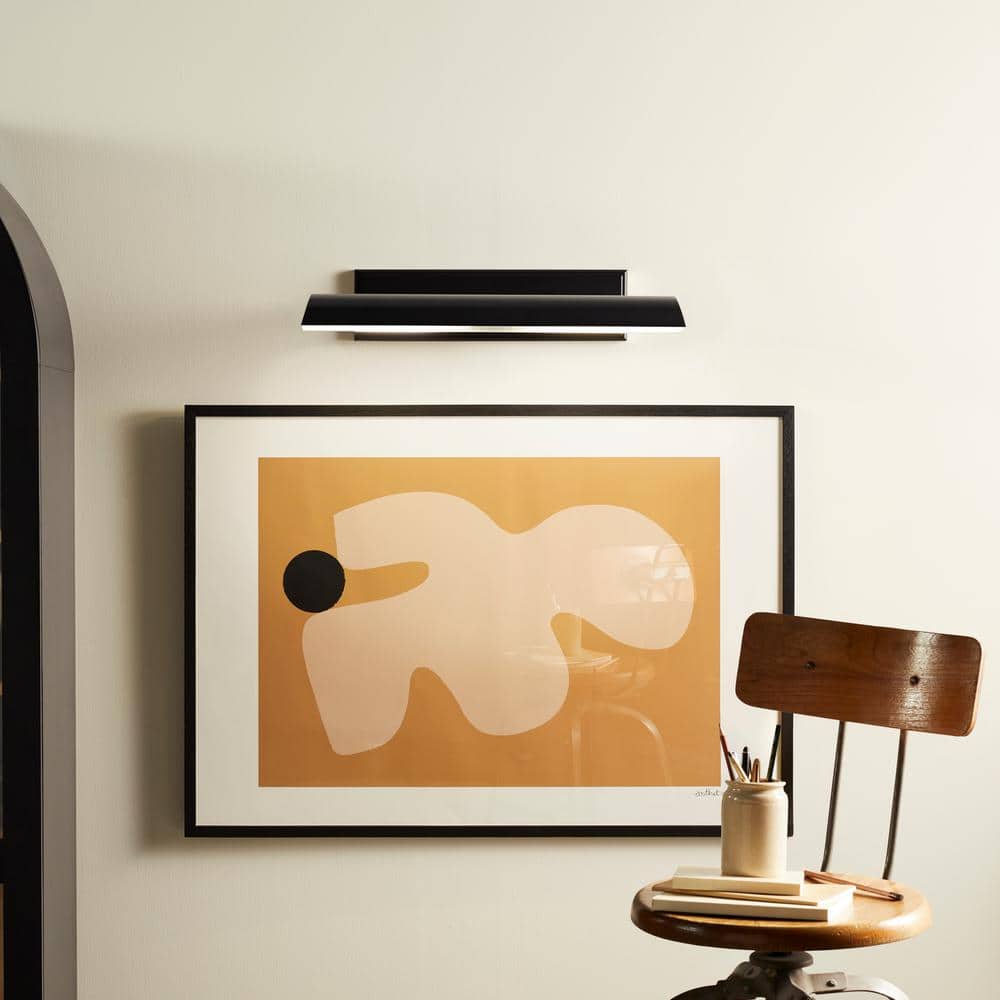 Carston 24.25 in. 2-Light Black LED Hallway Indoor Wall Sconce Picture Light with Adjustable Arm price history on PriceWatchPro