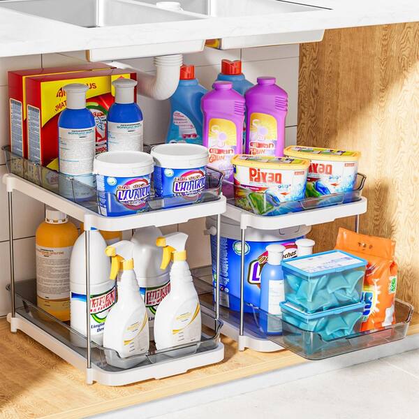 Numhew 2-Tier Multi-Purpose Bathroom Under Sink Organizers and