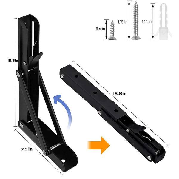 Sumnacon 2 Pcs Folding Shelf Brackets for Worktops,8 Inch ,Max Load 99lb | Heavy Duty Metal Triangle Table Bench Folding Shelf Bracket, Folding Shelf Hinge Wall Mounted for Laundry Rooms, Garage Sumnacon 2 Pcs Folding Shelf Brackets for Worktops,8 Inch ,Max Load 99lb | Heavy Duty Metal Triangle Table Bench Folding Shelf Bracket, Folding Shelf Hinge Wall Mounted for Laundry Rooms, Garage