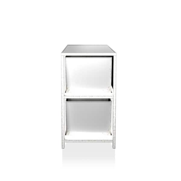 Furniture of America Ed Metal Storage Shelf with 6 Bins in White