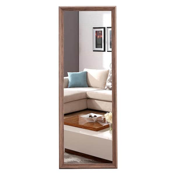FUNKOL Generation 3-Solid Wood Frame Wall Mounted Full Length Mirror, Fitting Mirror, Floor Standing Large Mirror with Bracket