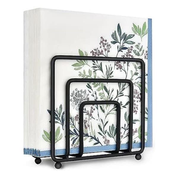 Modern Metal Vertical Matte Black Napkin Holder for Table Kitchen Dining Countertop Indoor Outdoor Use