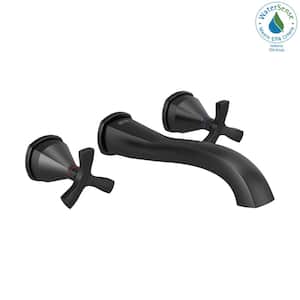 Stryke 2-Handle Wall Mount Bathroom Faucet Trim Kit in Matte Black (Valve Not Included)