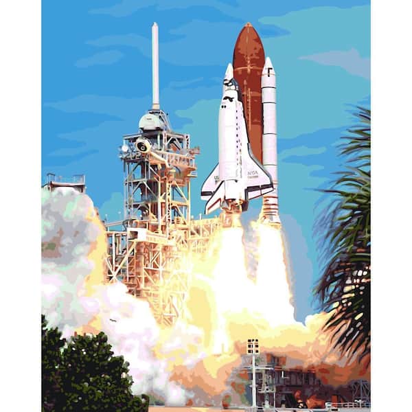 Plaid Paint by Number 16 in. x 20 in. 29-Color Kit Space Shuttle Paint by Number