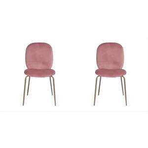 Julia Side Chairs Rose Velvet Upholstered Dining Chairs, Set of 2