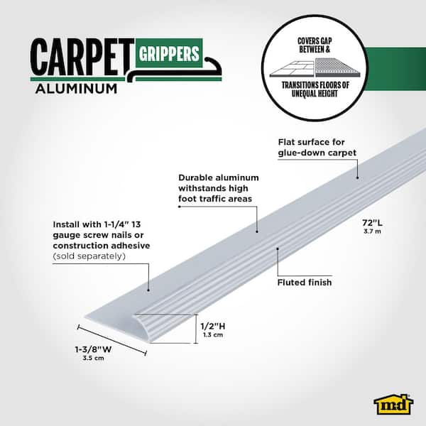 72 in. Silver Carpet Gripper with No Teeth