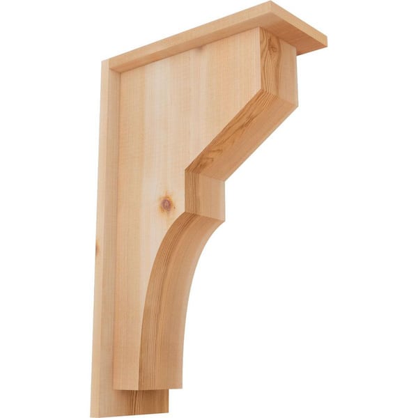 Ekena Millwork 5-1/2 in. x 12 in. x 20 in. Western Red Cedar Monterey Smooth Corbel with Backplate