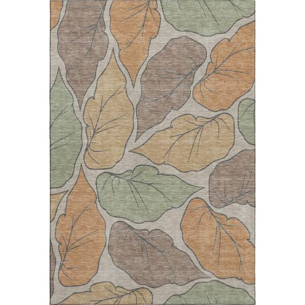 Mayfield Premium Machine Washable Abstract AMF2348 Copper 8 ft. x 10 ft. Area Rug