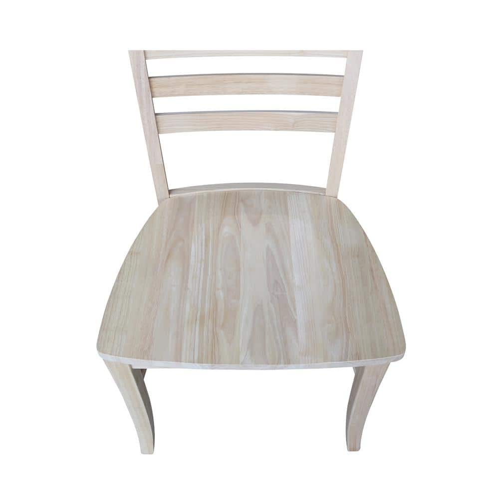 High Slat Ladderback Side Chair in Brown Microfiber Upholstery