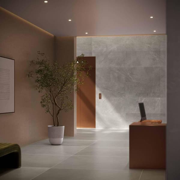 Dorian Marengo Gray 47.24 in. x 47.24 in. Marble Look Antique Satin Porcelain Floor and Wall Tile (15.49 sq. ft. / Case)