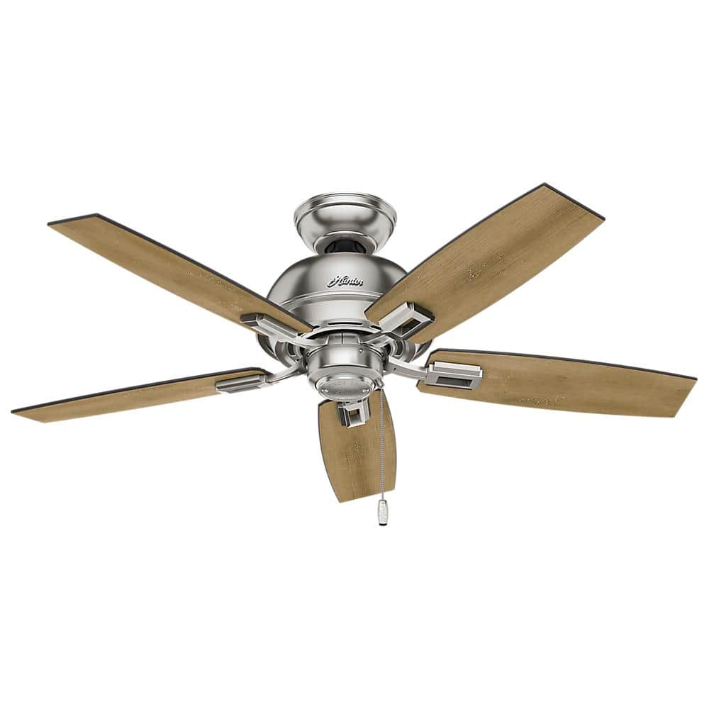 Donegan 44" Brushed Nickel Ceiling Fan with LED Light and Reversible Blades