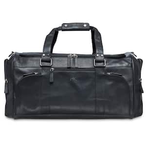 Buffalo Collection 23 in. x 10 in. x 10.25 in. (W x D x H) Black Leather 23 in. Duffel Bag