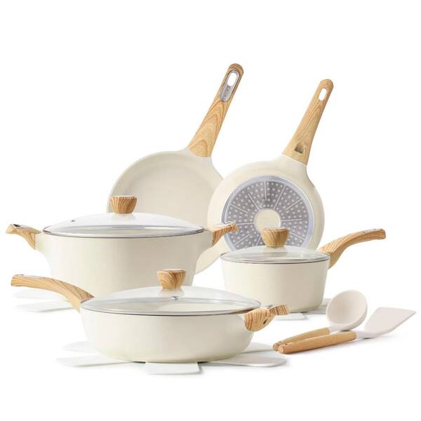 PRIMEPLUS Ceramic Cookware Sets, Pots and Pans Set Nonstick, 14-Piece Induction Cookware Non Stick Kitchen Cooking Set