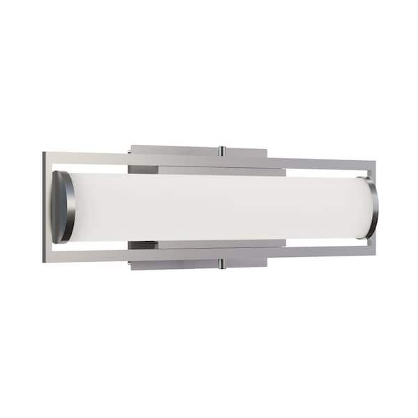 Jordan 24 in. 1-Light Satin Nickel LED Vanity Light Bar with Bulb Included