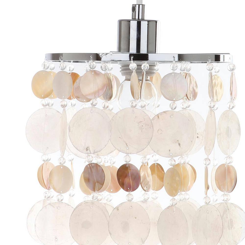 Modern Capiz Shell Chrome Pendant Chandelier Light