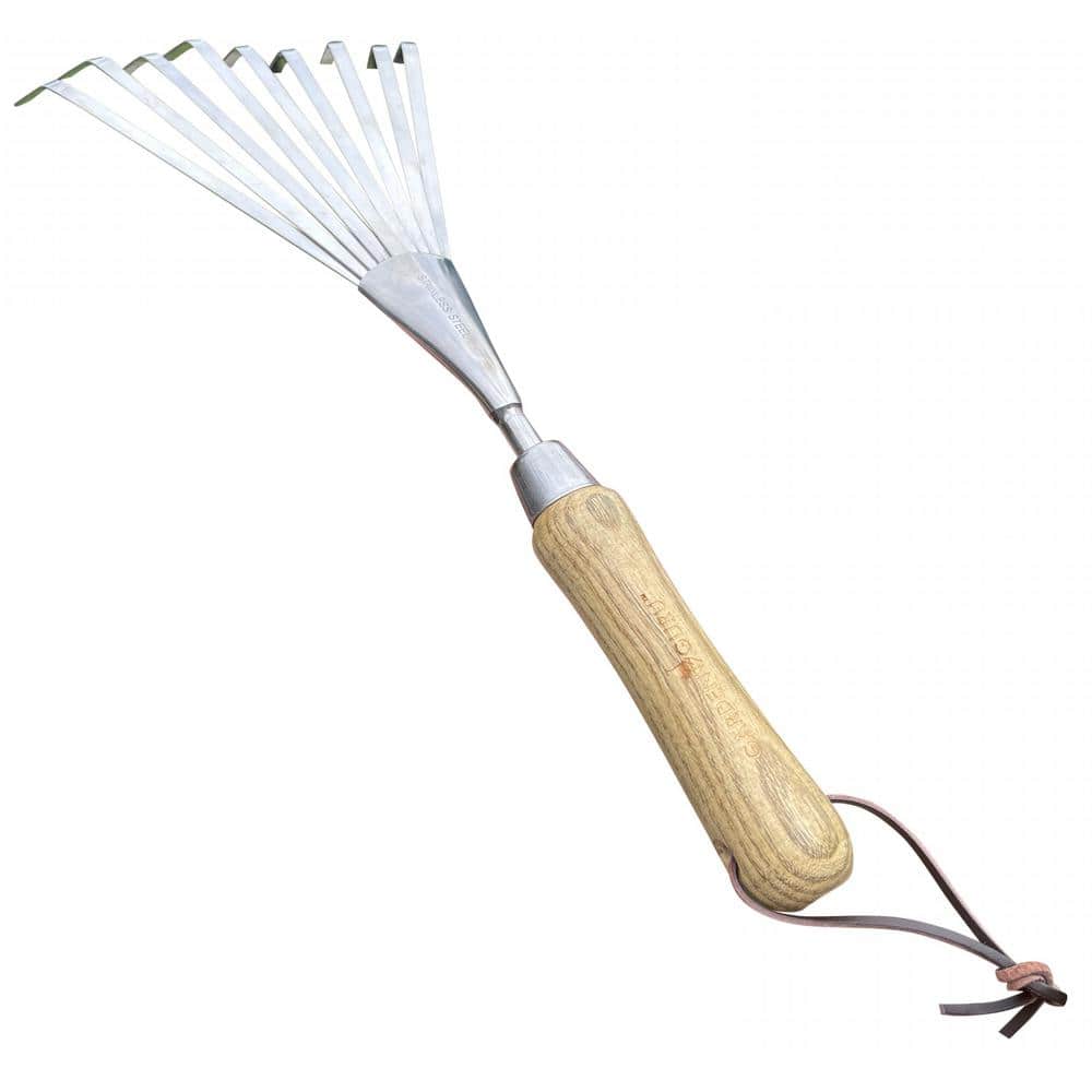 Eco-Friendly Stainless Steel Hand Rake with Wooden Handle