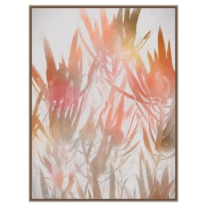 "Inca Gold II" by Urban Road 1-Piece Floater Frame Giclee Abstract Canvas Art Print 42 in. x 32 in.