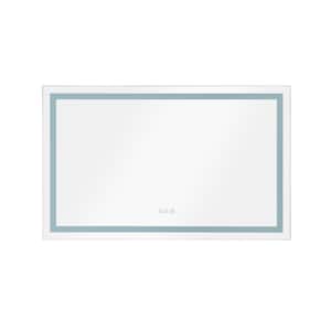 32 in. W x 24 in. H Small Rectangular Frameless Wall Mounted Bathroom Vanity Mirror in Silver