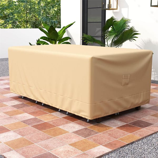 Patio 90 in. x 50 in. Dining Set Cover Rectangle Table Chair Waterproof Handle Air Vent