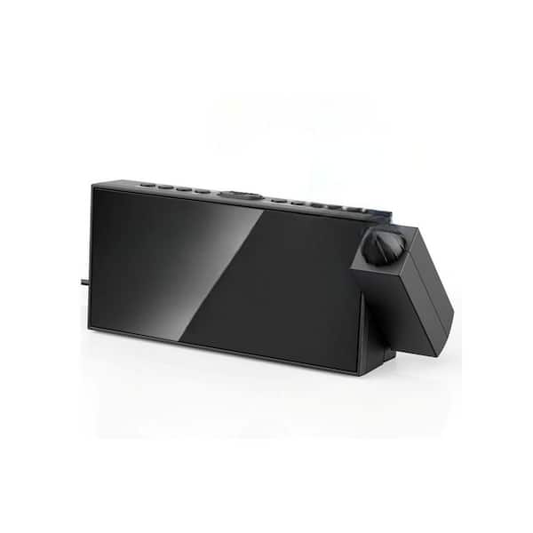 Afoxsos Digital Projection Alarm Clock with 180° Rotatable Projector, LED Display and 5-Level Dimmer in Black