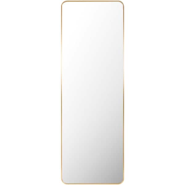 Livabliss Aranya 22 in. x 65 in. Gold Framed Full Length Leaning Mirror