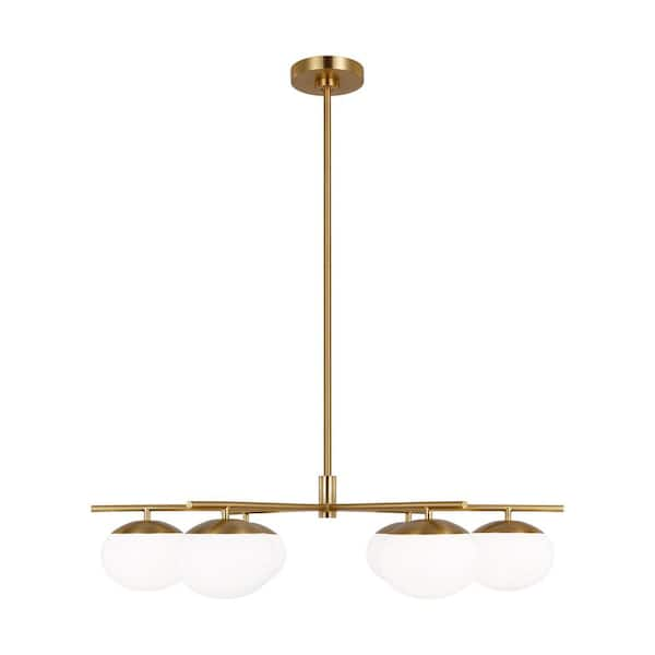 Generation Lighting Lune Large 6-Light Burnished Brass Chandelier with ...