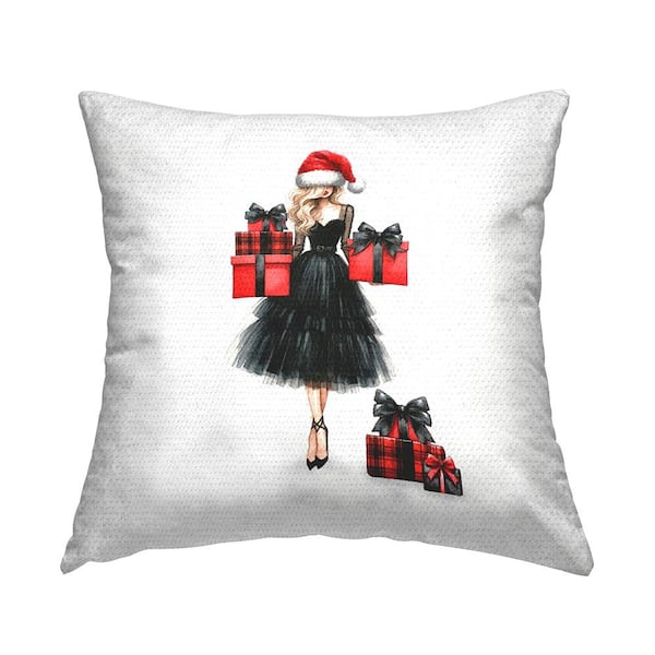 Fashionable Holiday Shopping Multi-Color Square Outdoor Throw Pillow