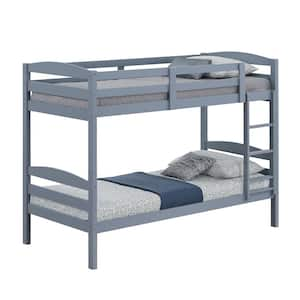 Plains Gray Twin over Twin Bunk Bed with Arch Slat Design