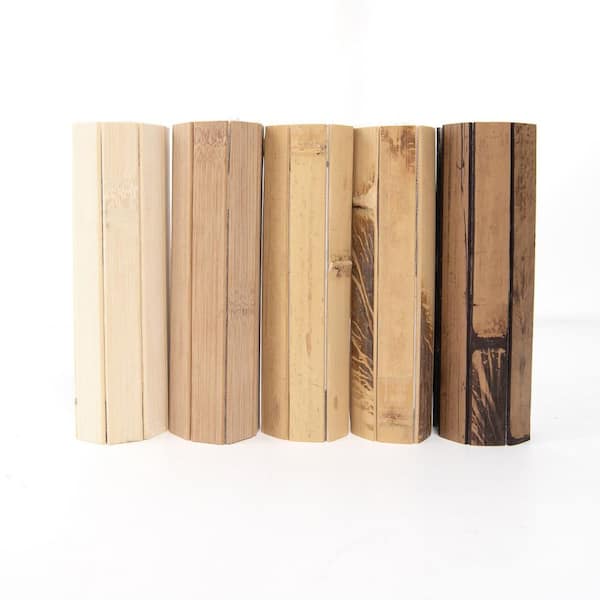 0.12 in. x 5. 9 in. x 11. 8 in. Multi-Colored Square Edge Bamboo Decorative Wall Paneling, 5-Color Sample Pack