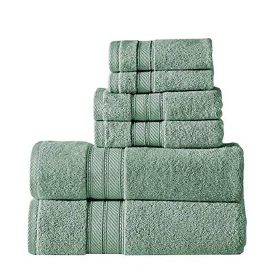 Bergamo 6-Piece Green Spun Loft Towel Set with Twill Weaving