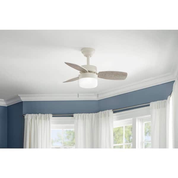 Triplicity 30 in. Indoor White Ceiling Fan with Light