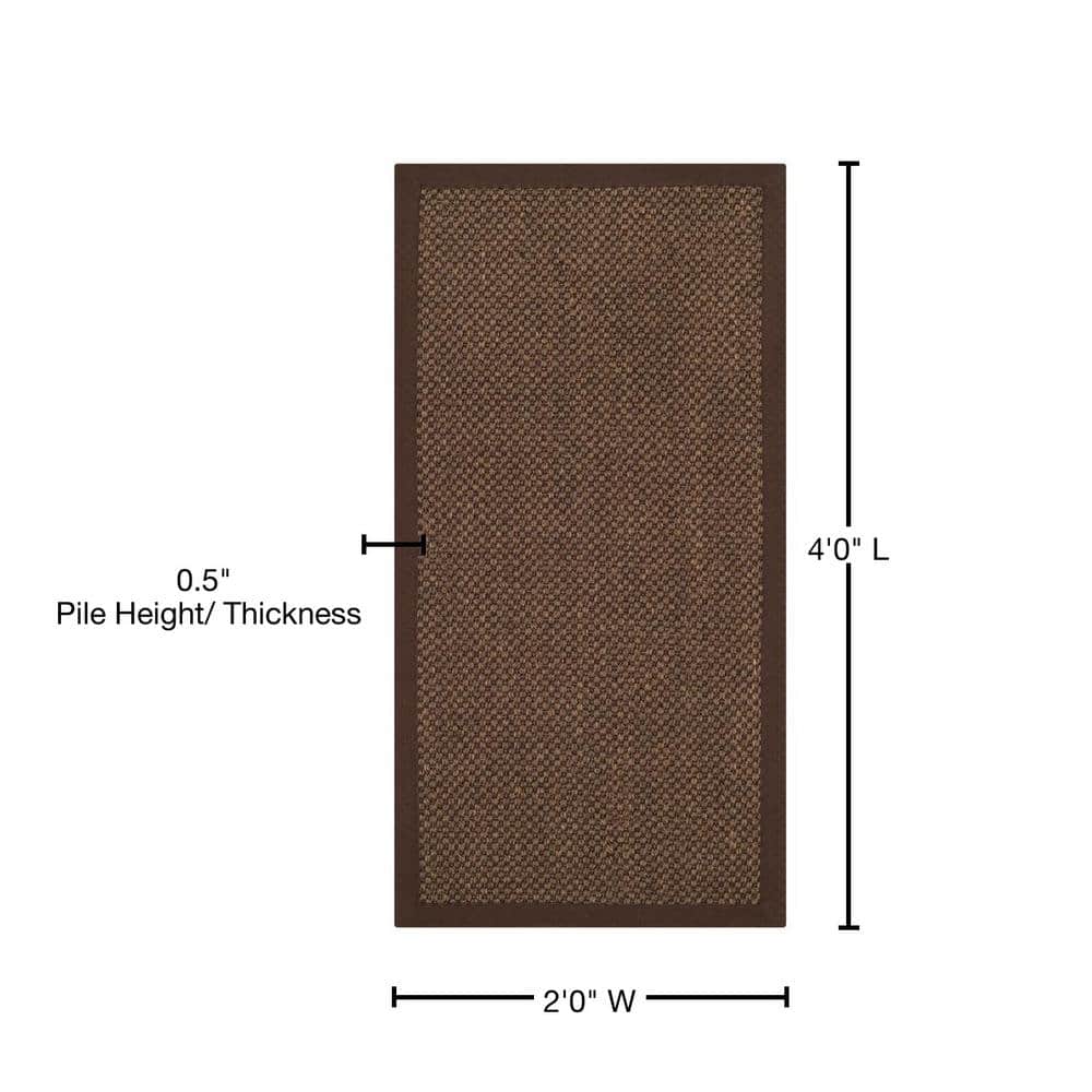 Brown Sisal Non-slip 2' x 4' Area Rug