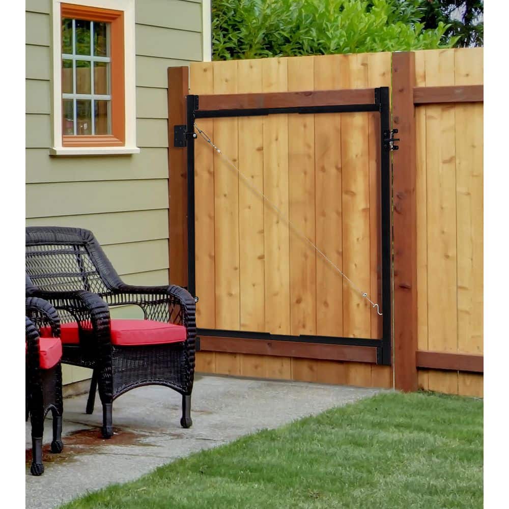 Adjustable Black Steel Frame Gate Building Kit for 60"-96" Openings