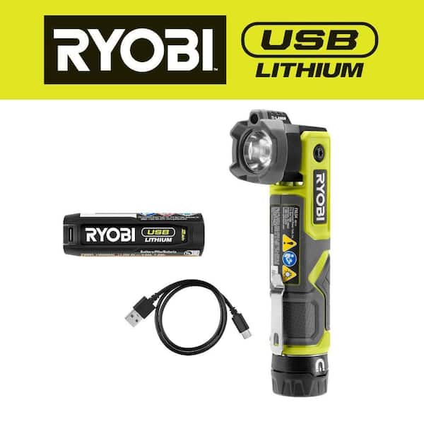 USB Lithium Pivoting 625 Lumens Head Light Kit with USB Lithium 2.0 Ah Battery, Charging Cable & 3.0 Ah Battery (2-Pack)