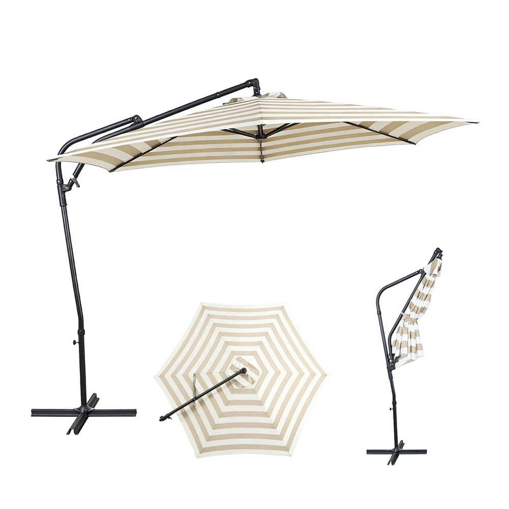 10 ft. Offset Patio Umbrella, Manual Tilt, 360° Crank, Vented, Wind-Resistant for Market(Off White) price history on PriceWatchPro