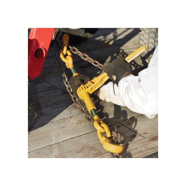 Chain And Binder Kit Of 2: 3/8-1/2" Ratchet Load Binders With 3/8"x10FT G80 Chains, 9200lbs Working Strength, For Truck & Towing