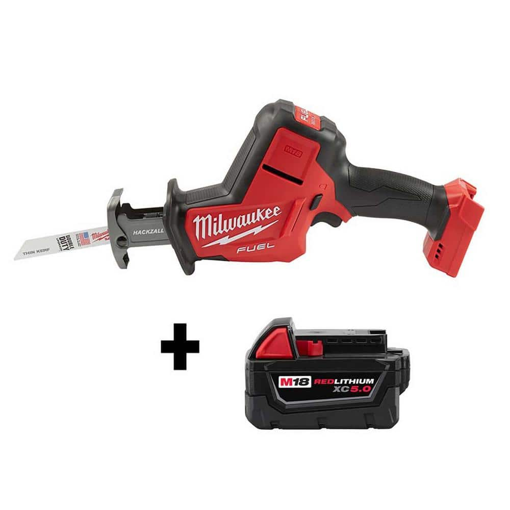 M18 FUEL 18V Lithium-Ion Brushless Cordless HACKZALL Reciprocating Saw W/ M18 5.0 Ah Battery -  Milwaukee, 2719-20-4