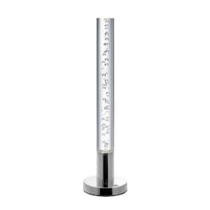 25 in. Chrome Dimmable Integrated LED Table Lamp with 1 Acrylic Cylinder and Touch Switch