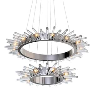 Thorns 23 Light Chandelier With Polished Nickle Finish