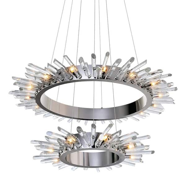 CWI Lighting Thorns 23 Light Chandelier With Polished Nickle Finish