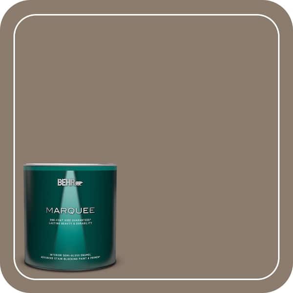 BEHR MARQUEE 1 qt. #T18-07 Road Less Travelled Semi-Gloss Enamel Interior Paint & Primer