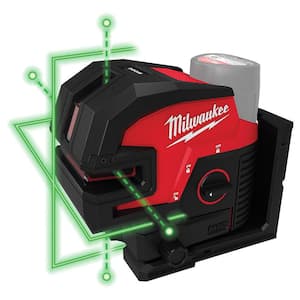 M12 12-Volt Lithium-Ion Cordless Green Cross Line and 4-Points Laser (Tool Only)